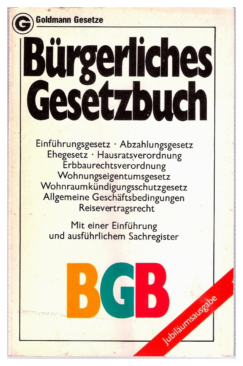 Bürgerliches Gesetzbuch (BGB). Law