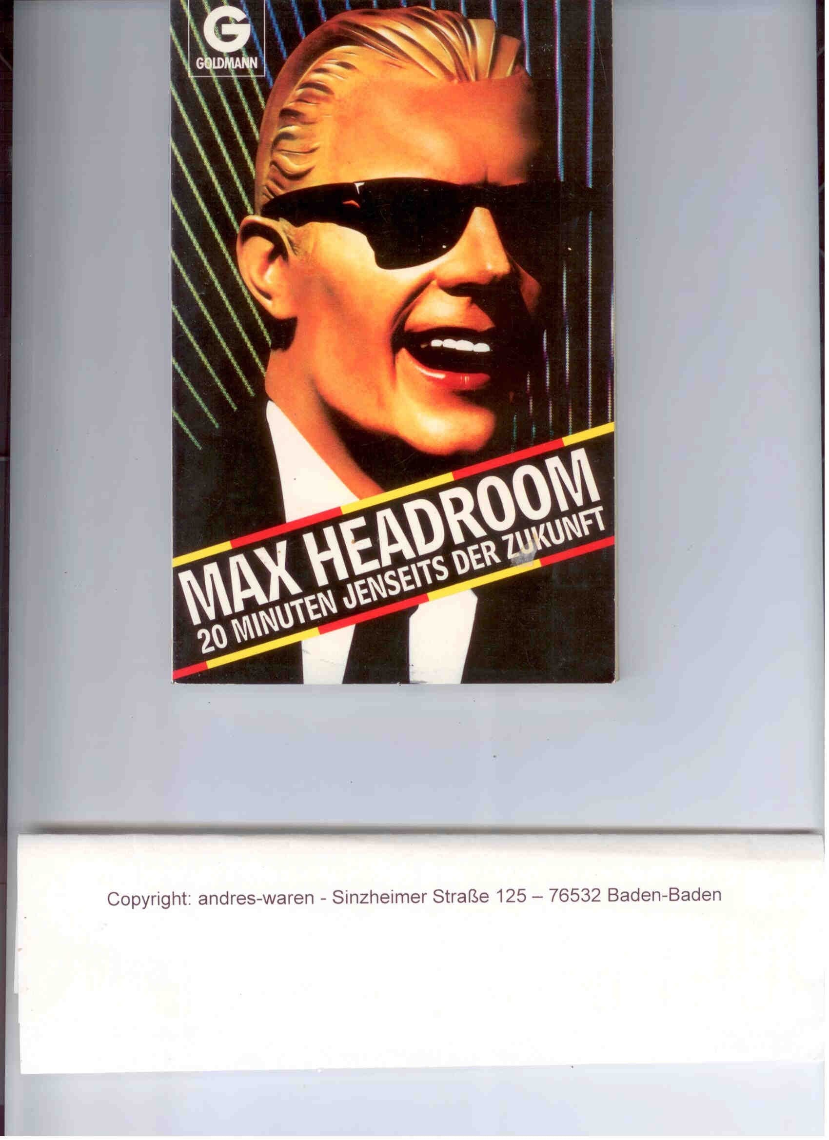 Product Image: Max Headroom. 20 Minuten jenseits der Zukunft.