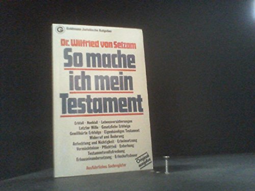 Product Image: So mache ich mein Testament.