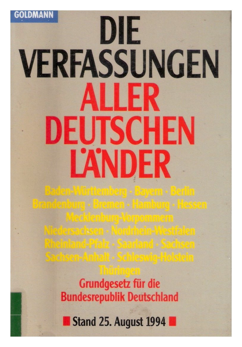 Die Verfassungen aller deutschen Länder Law