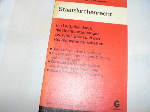 Staatskirchenrecht - Ein Leitfaden durch die Rechtsbeziehungen zwischen Staat und Religionsgemeinschaften (Das Wissenschaftliche Taschenbuch) Books