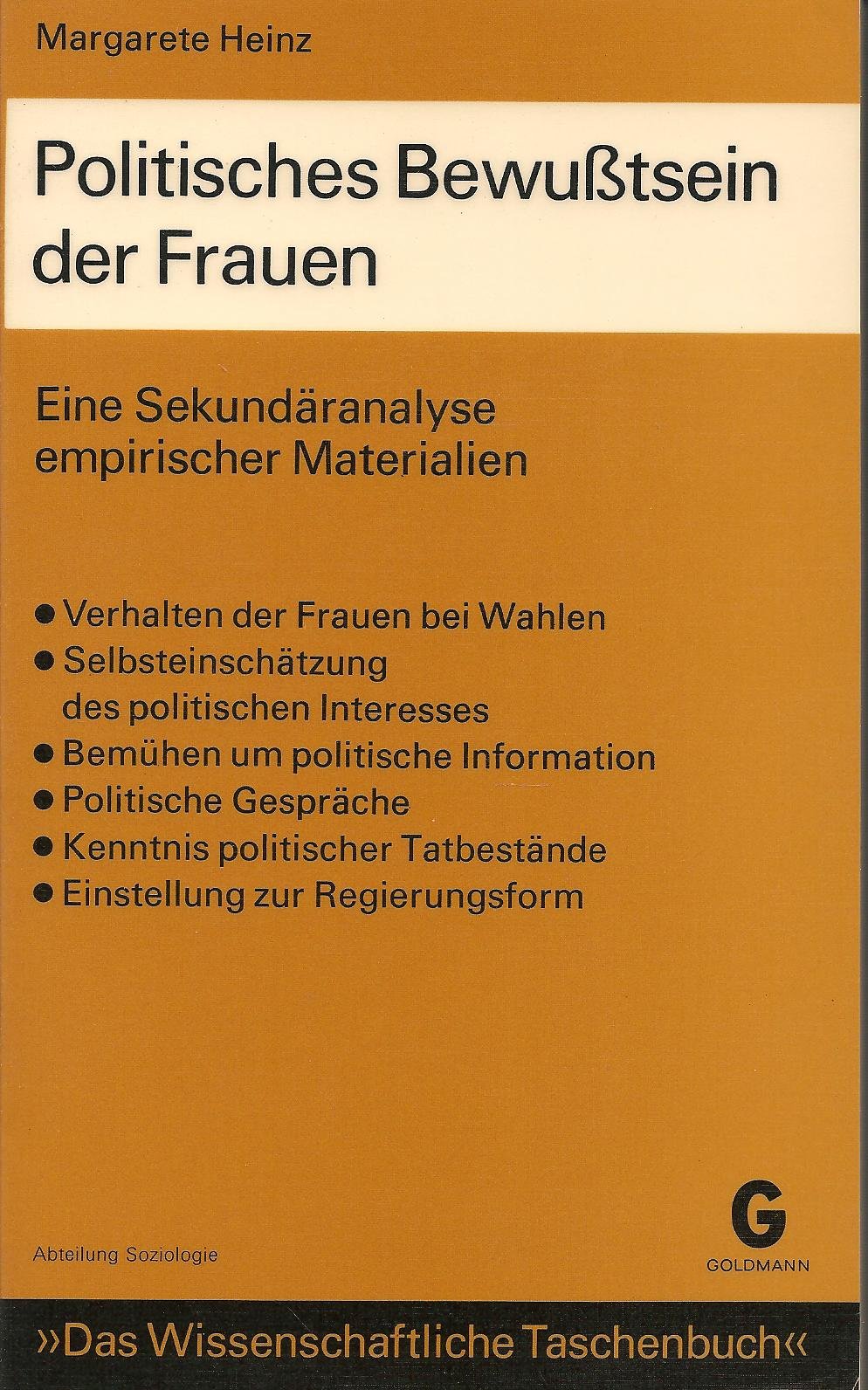 Über das politische Bewußtsein von Frauen in der Bundesrepublik Books