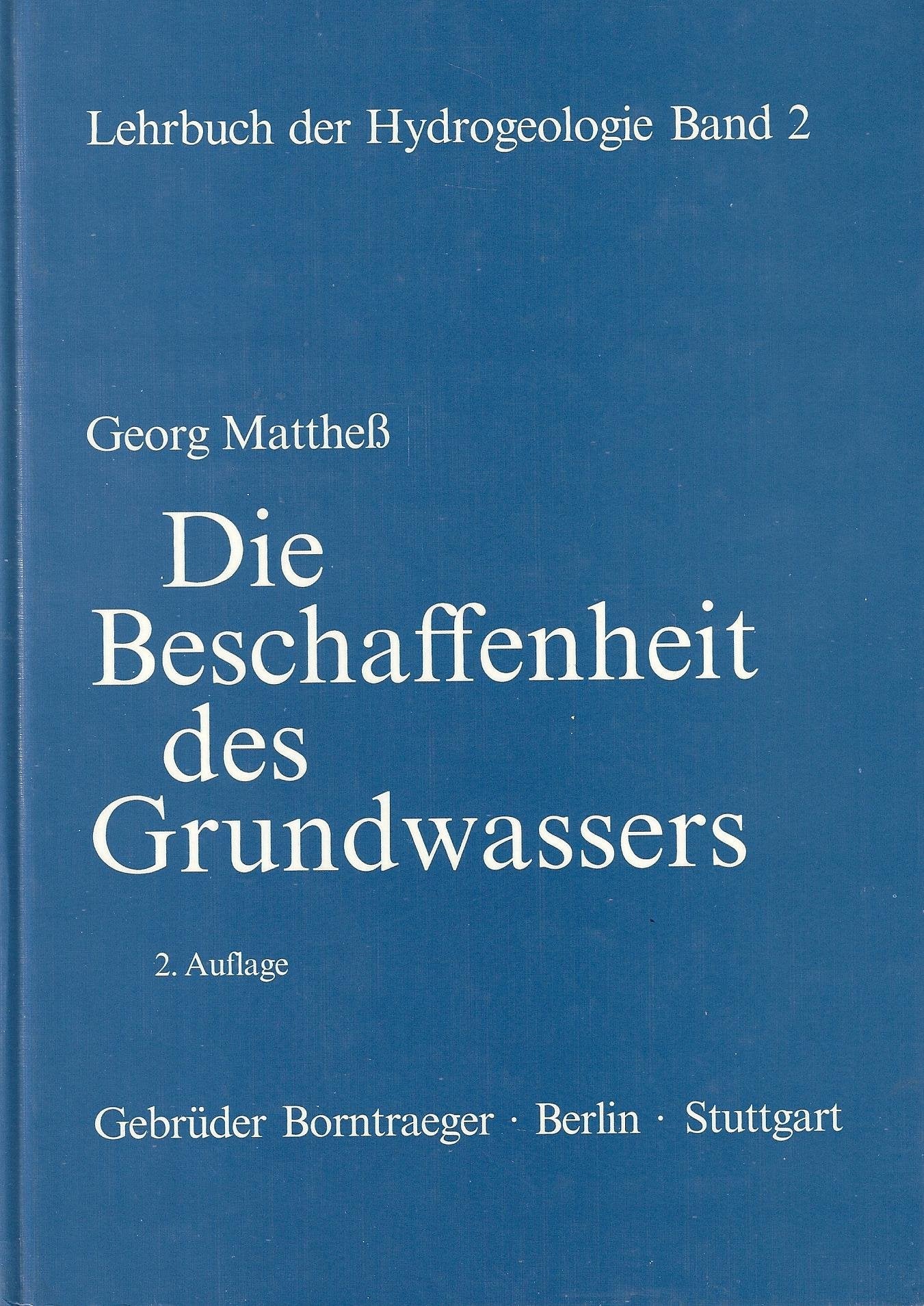 Die Beschaffenheit des Grundwassers Books