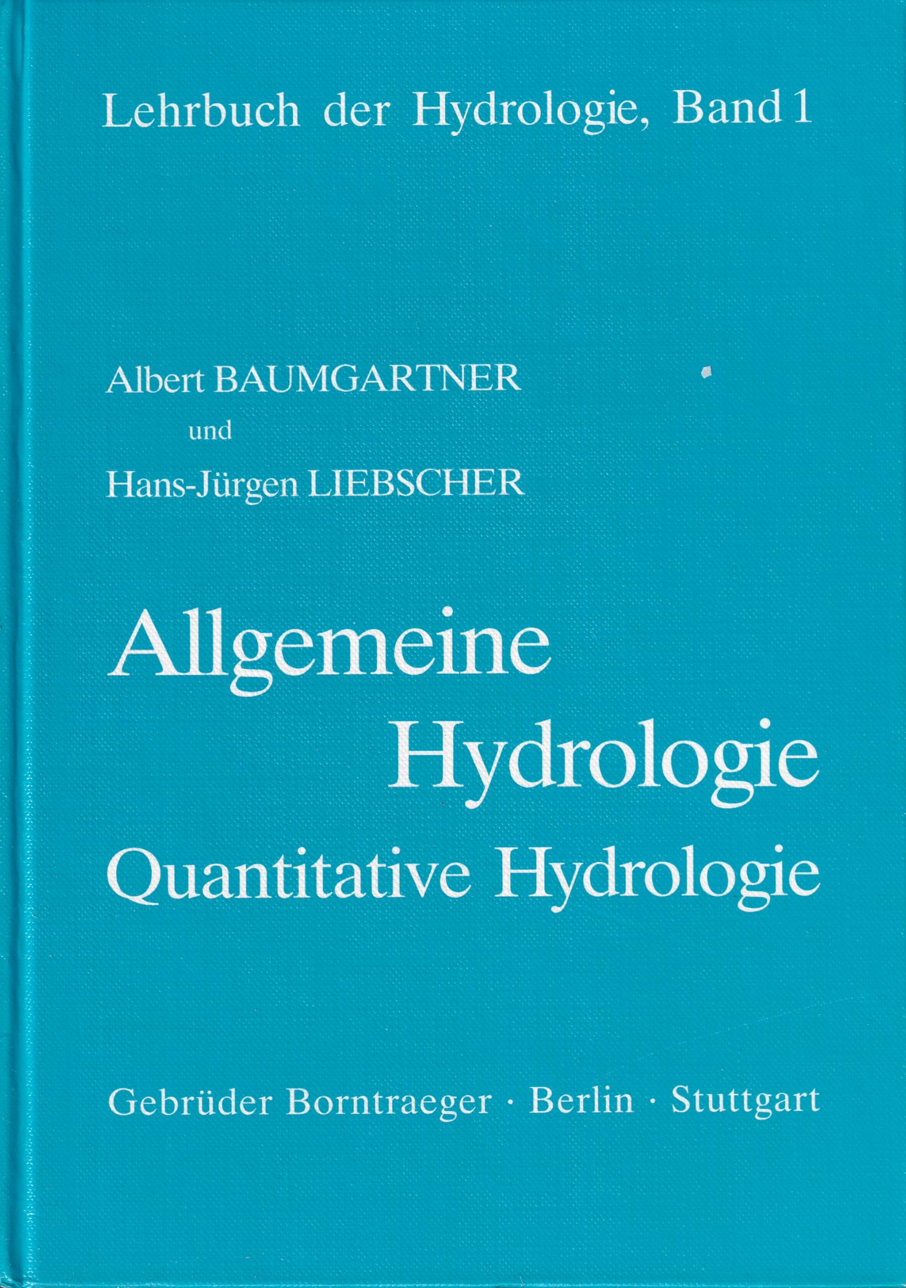 Product Image: Allgemeine Hydrologie. Quantitative Hydrologie