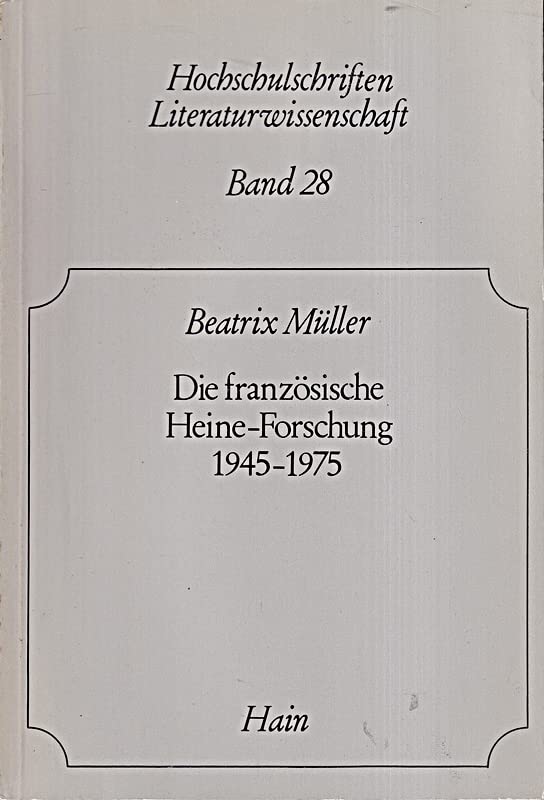 Die französische Heine-Forschung 1945-1975, Books