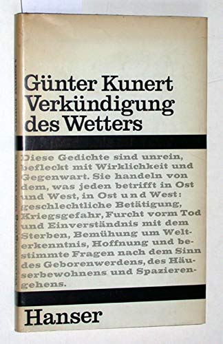 Die Verkündigung des Wetters: Gedichte Books