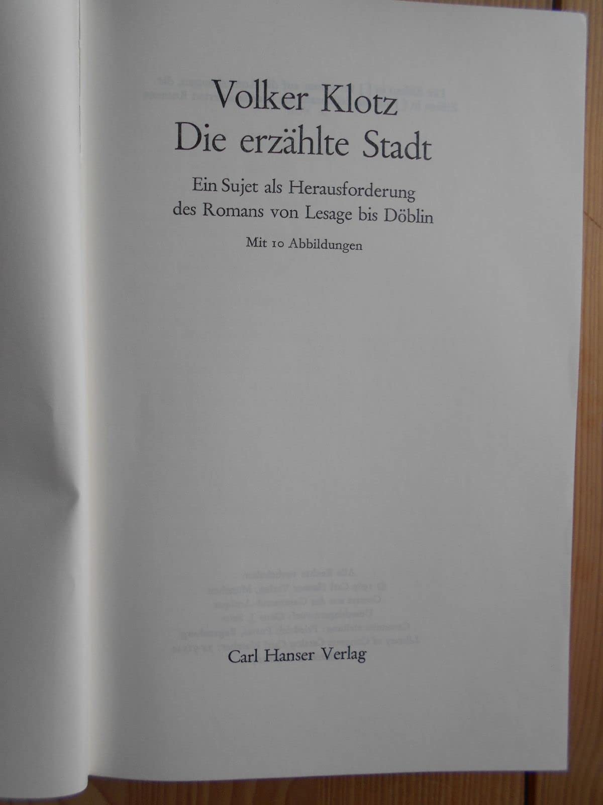 Die erzählte Stadt Contemporary literature