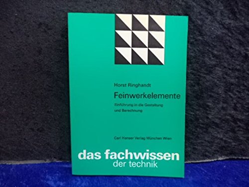 Product Image: Feinwerkelemente. Einführung in die Gestaltung und Berechnung