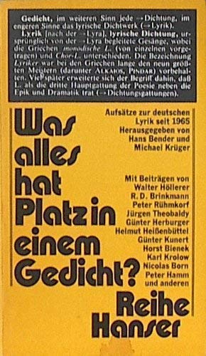 Was alles hat Platz in einem Gedicht? (Reihe Hanser) book