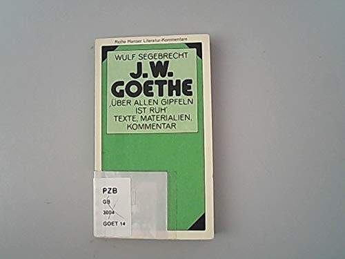 J.W. Goethe: Über allen Gipfeln ist Ruh: Texte, Materialien, Kommentar Study Guides