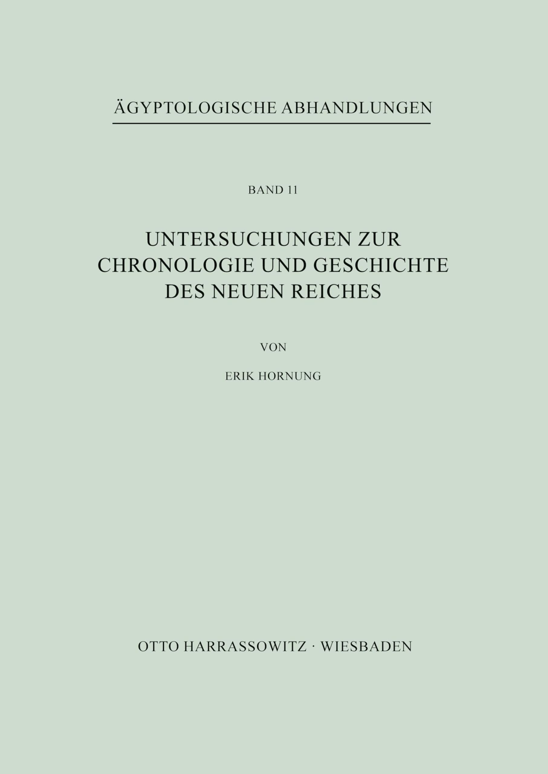 Untersuchungen zur Chronologie und Geschichte des Neuen Reiches Natural Sciences