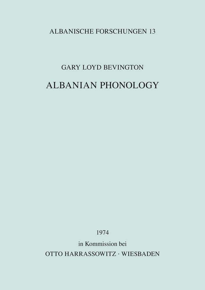 Albanian Phonology (Albanische Forschungen, Band 13) Media & Communication