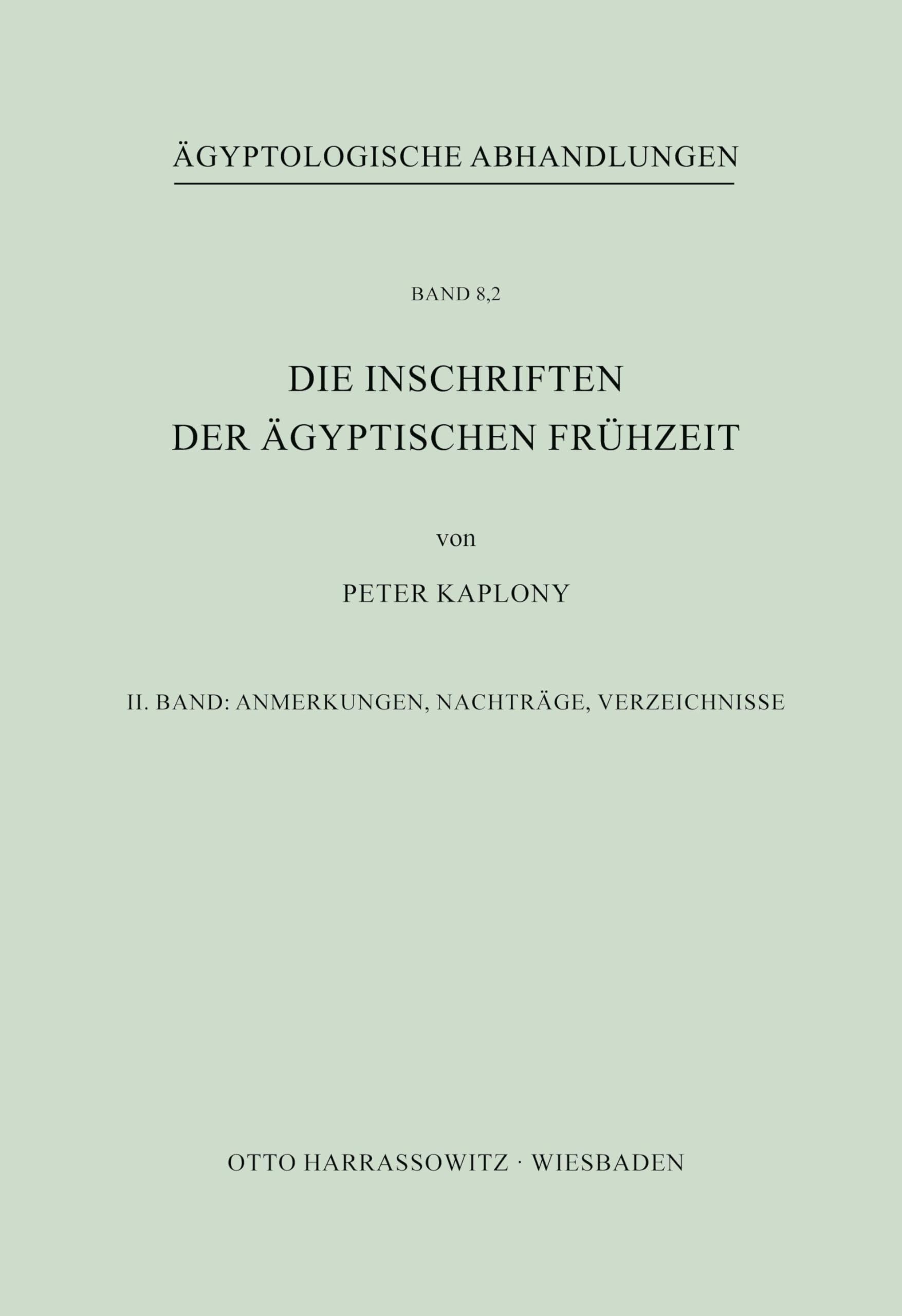 Die Inschriften der Ägyptischen Frühzeit Natural Sciences