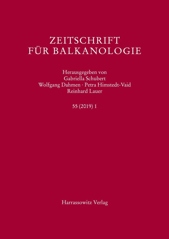 Zeitschrift für Balkanologie 55 (2019) 1 Social Sciences