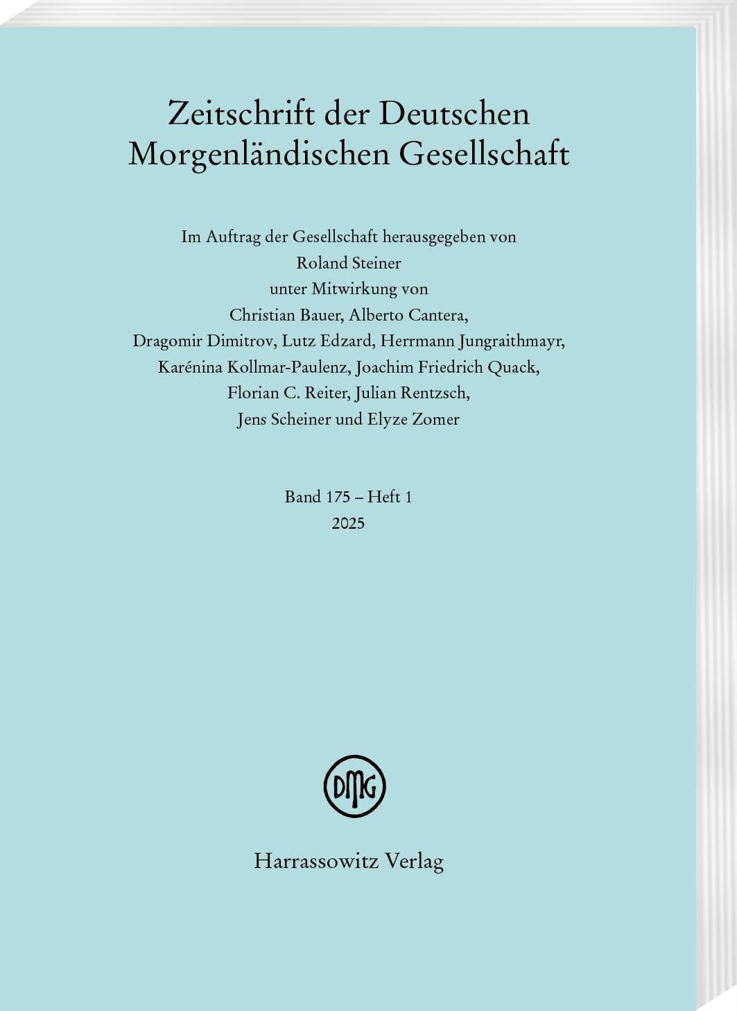 Zeitschrift der Deutschen Morgenländischen Gesellschaft 175 (2025) 1 Politics & History