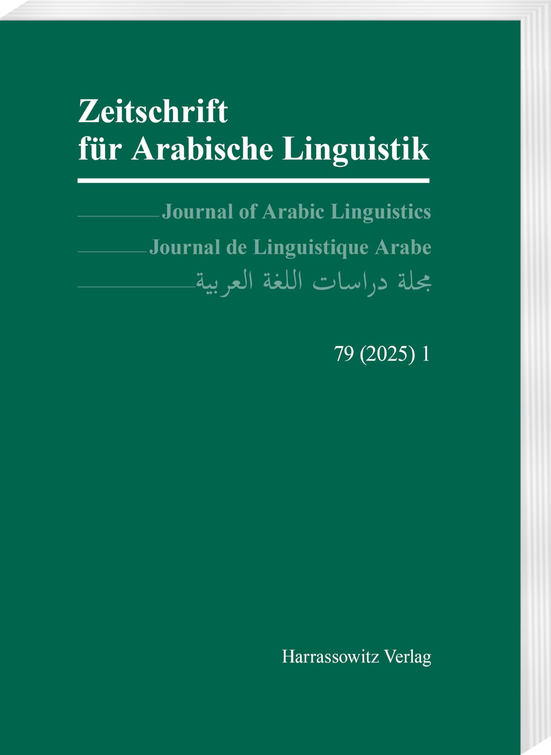 Zeitschrift für Arabische Linguistik 79,1 (2025) Social Sciences
