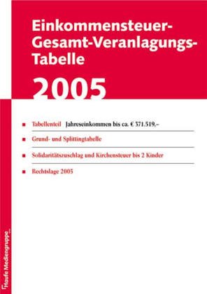 Einkommensteuer-Gesamt-Veranlagungs-Tabelle ab 01.01.2003. Tabellenteil: Jahreseinkommen bis EUR 370475,00. Grund- und Splittingtabelle. ... Kirchensteuer bis 2 Kinder. Rechtslage 2003 Business, Finance & Career