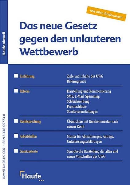 Die UWG-Reform: Gesetz gegen den unlauteren Wettbewerb Books