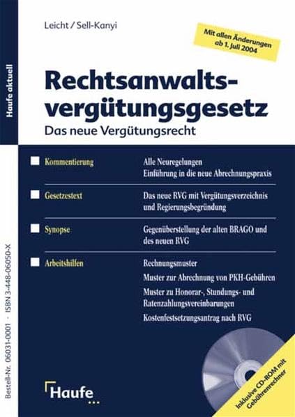 Rechtsanwaltsvergütungsgesetz 2004 (Haufe aktuell) Books