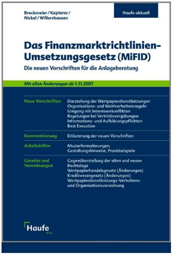 Das Finanzmarktrichtlinien-Umsetzungsgesetz (MiFID book