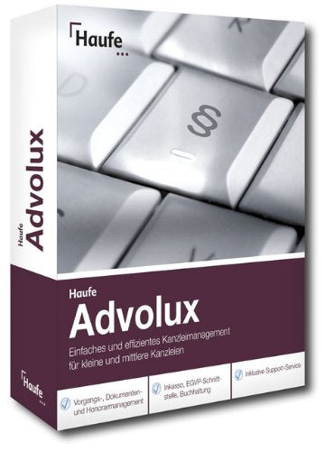 Haufe Advolux DVD: Einfaches und effizientes Kanzleimanagement für kleine und mittlere Kanzleien Books
