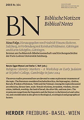 Religious Identity Markers: A Workshop on Second Temple Judaism at St. John´s College, Cambridge in June 2014 Religion & Esotericism