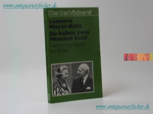 Sie haben zwei Minuten Zeit. Nachkriegsimpulse aus Baden. Social Sciences