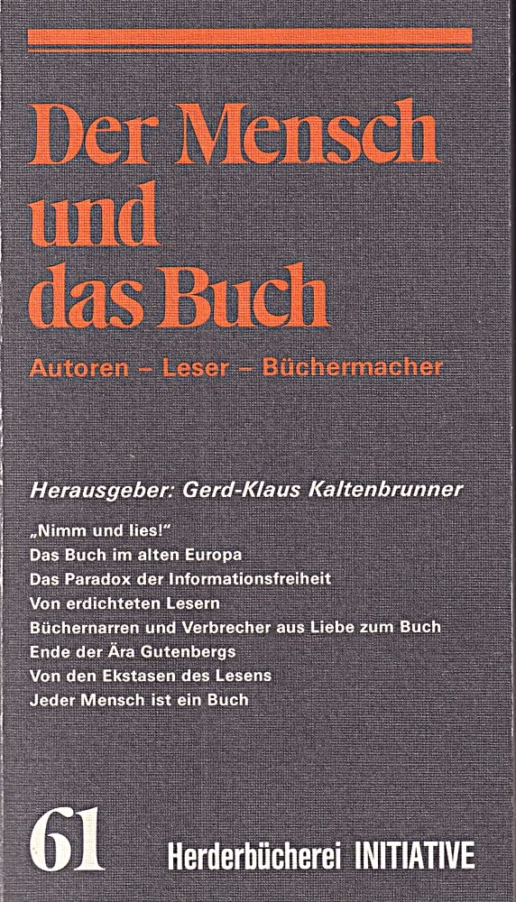Der Mensch und das Buch. Autoren - Leser - Büchermacher. ( Initiative). Film, Art & Culture