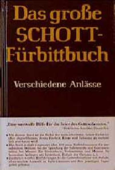 (Schott) Das große Schott-Fürbittbuch, Verschiedene Anlässe book