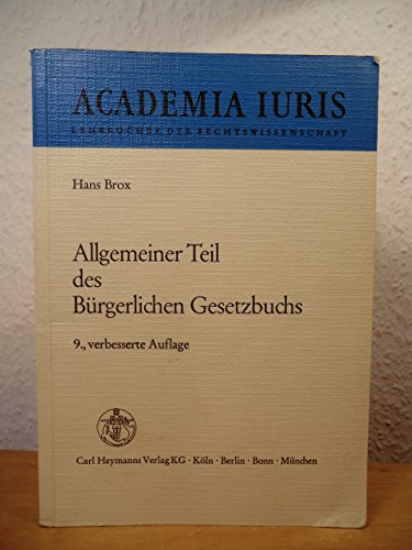 Product Image: Allgemeiner Teil des Bürgerlichen Gesetzbuchs