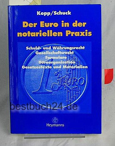 Product Image: Der Euro in der notariellen Praxis