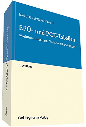 EPÜ- und PCT-Tabellen: Workflow-orientierte Verfahrenshandlungen Law