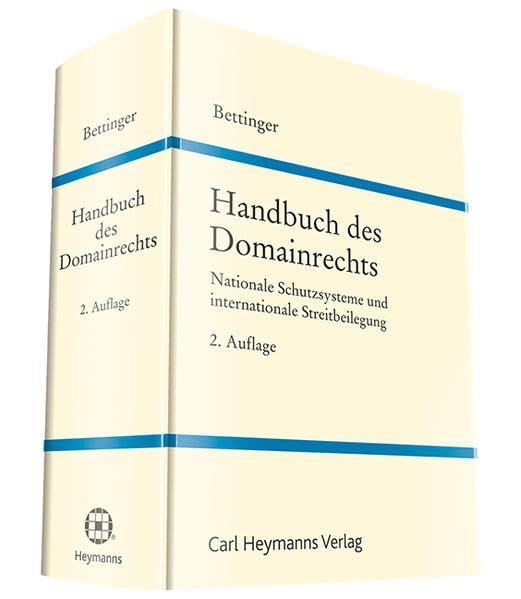 Handbuch des Domainrechts: Nationale Schutzsysteme und internationale Streitbeilegung Law