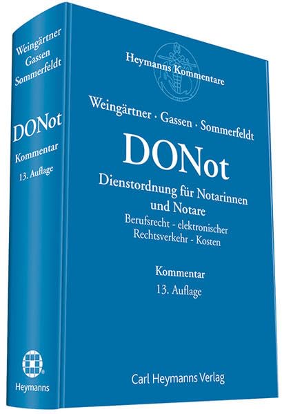 Dienstordnung für Notarinnen und Notare (DONot) Law