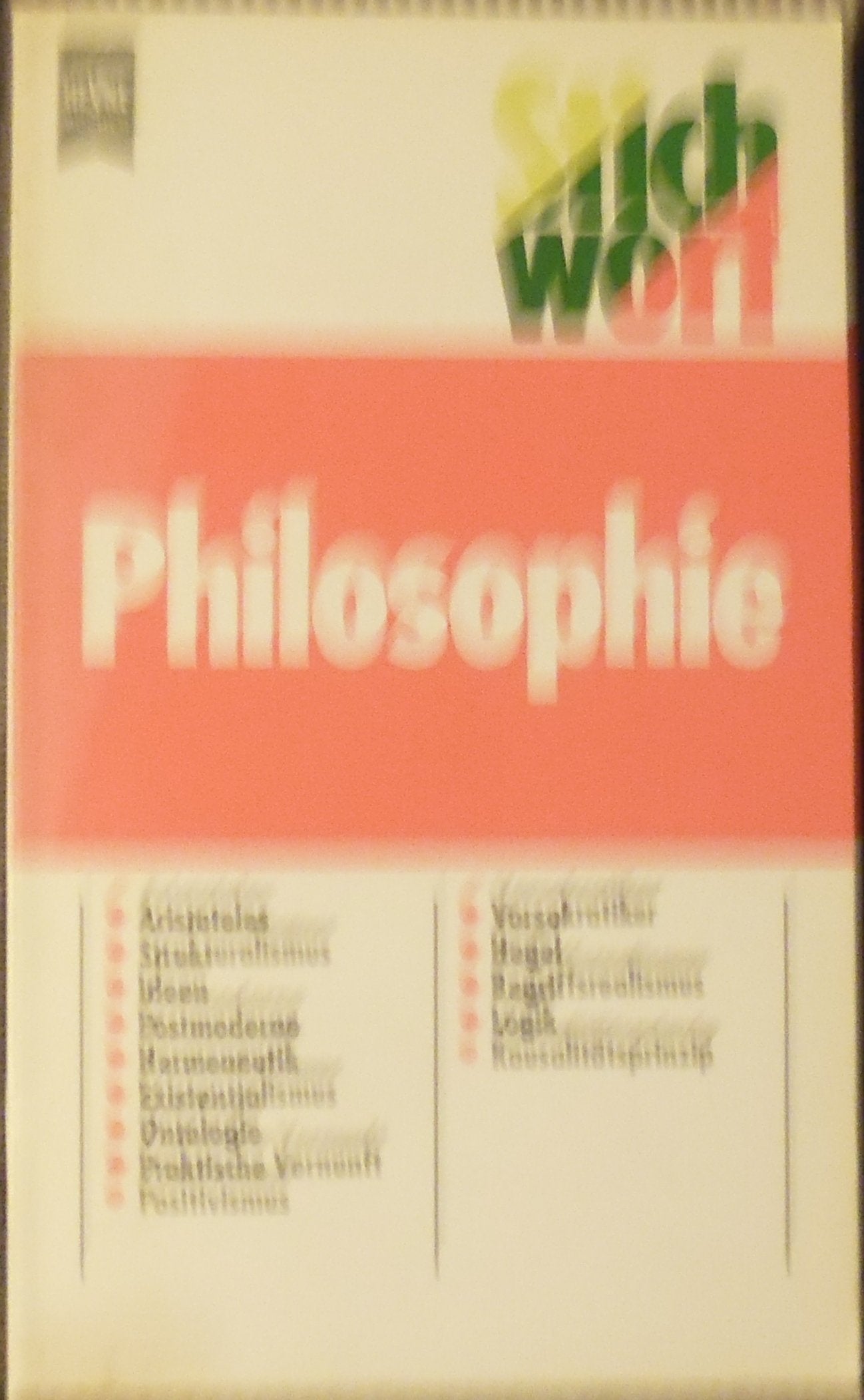 Stichwort Philosophie University books