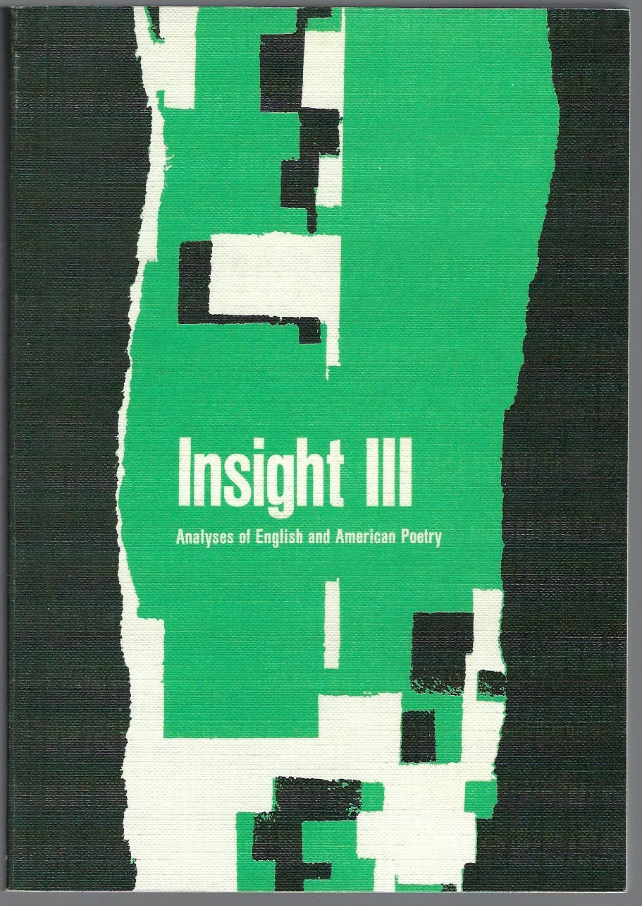 Analyses of English and American Poetry, Bd III Books
