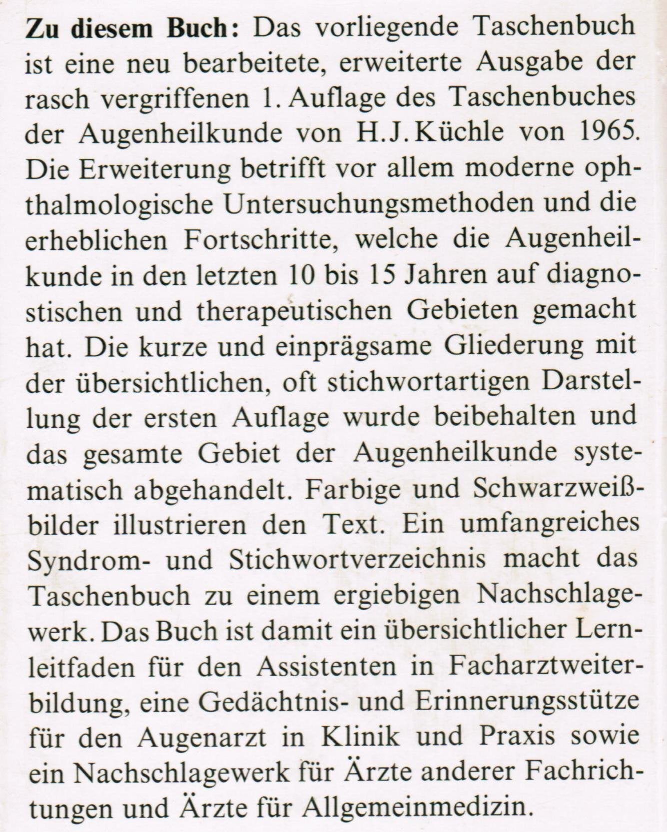 Taschenbuch der Augenheilkunde Books