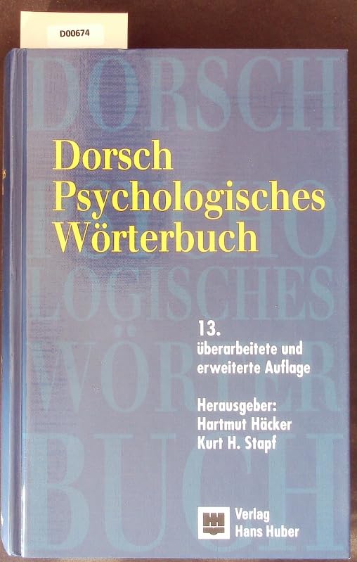 Dorsch Psychologisches Wörterbuch Psychology