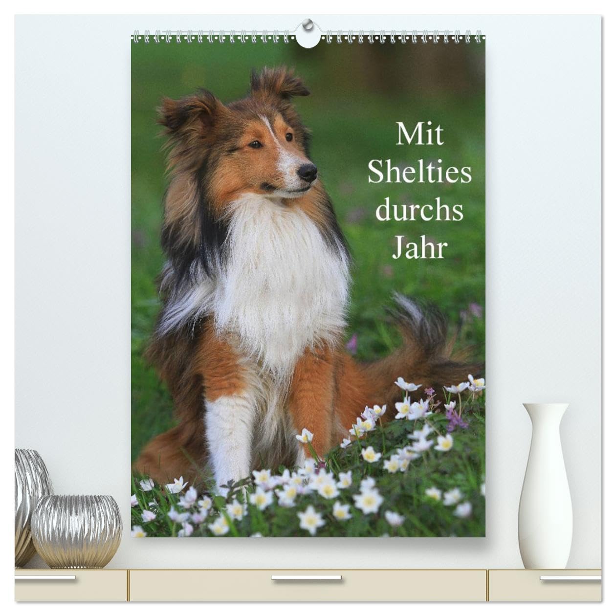 Mit Shelties durchs Jahr (hochwertiger Premium Wandkalender 2025 DIN A2 hoch), Kunstdruck in Hochglanz: Shetland Sheepdogs in der Natur und im Fotostudio . (CALVENDO Tiere) Pets
