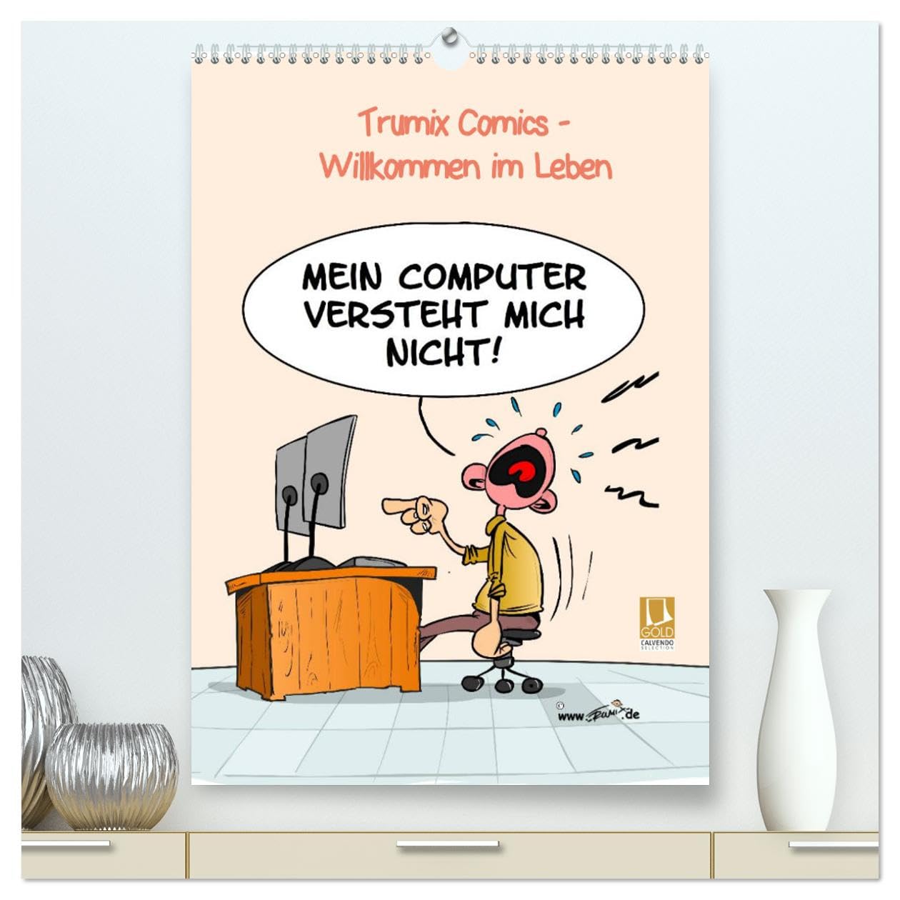 WIllkommen im Leben (hochwertiger Premium Wandkalender 2025 DIN A2 hoch), Kunstdruck in Hochglanz: Cartoons von Trumix über das Leben und den Alltag (CALVENDO Spass) Leisure, Home & Garden