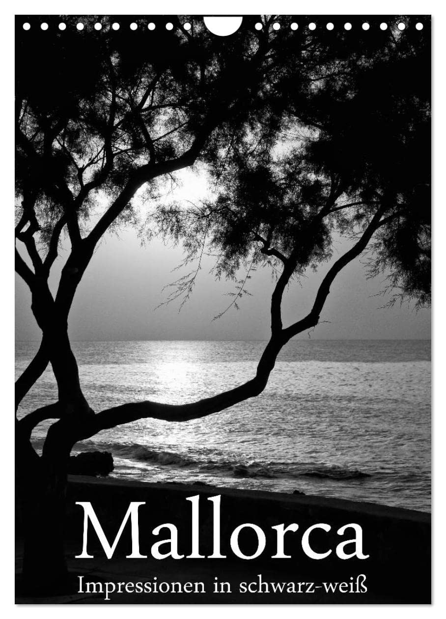 Mallorca Impressionen in schwarz-weiß (Wandkalender 2025 DIN A4 hoch), CALVENDO Monatskalender: Mallorca Kalender in schwarz-weiß (CALVENDO Natur) Photography