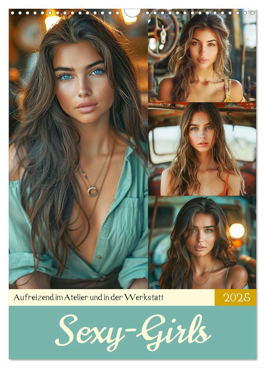 Sexy Girls. Aufreizend im Atelier und in der Werkstatt (Wandkalender 2025 DIN A3 hoch), CALVENDO Monatskalender: Erotische Schönheiten für ein knisterndes Jahr (CALVENDO Erotik) Social Sciences