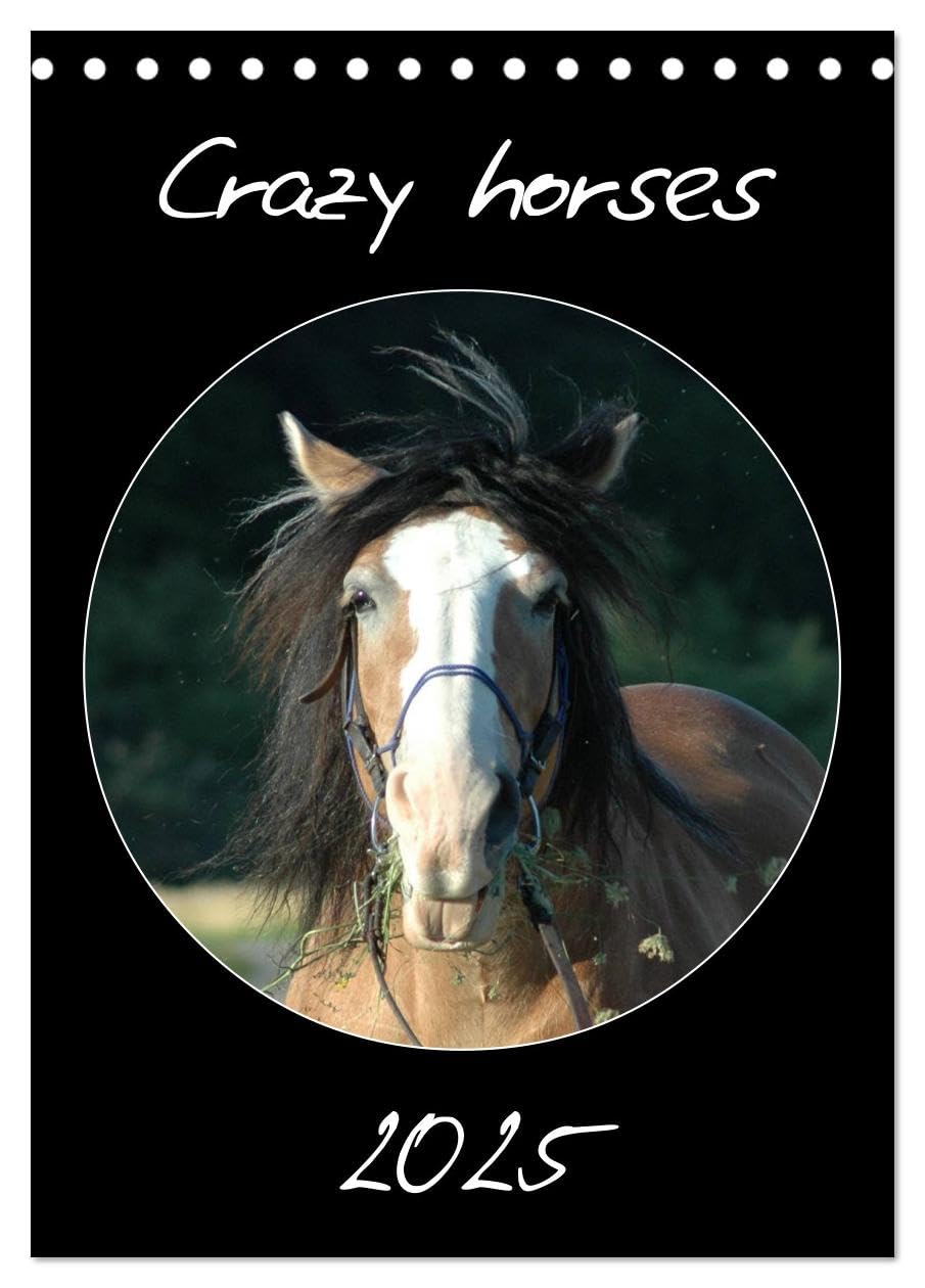 Crazy horses (Tischkalender 2025 DIN A5 hoch), CALVENDO Monatskalender: Pferde von ihrer komischen Seite (CALVENDO Tiere) Natural Sciences