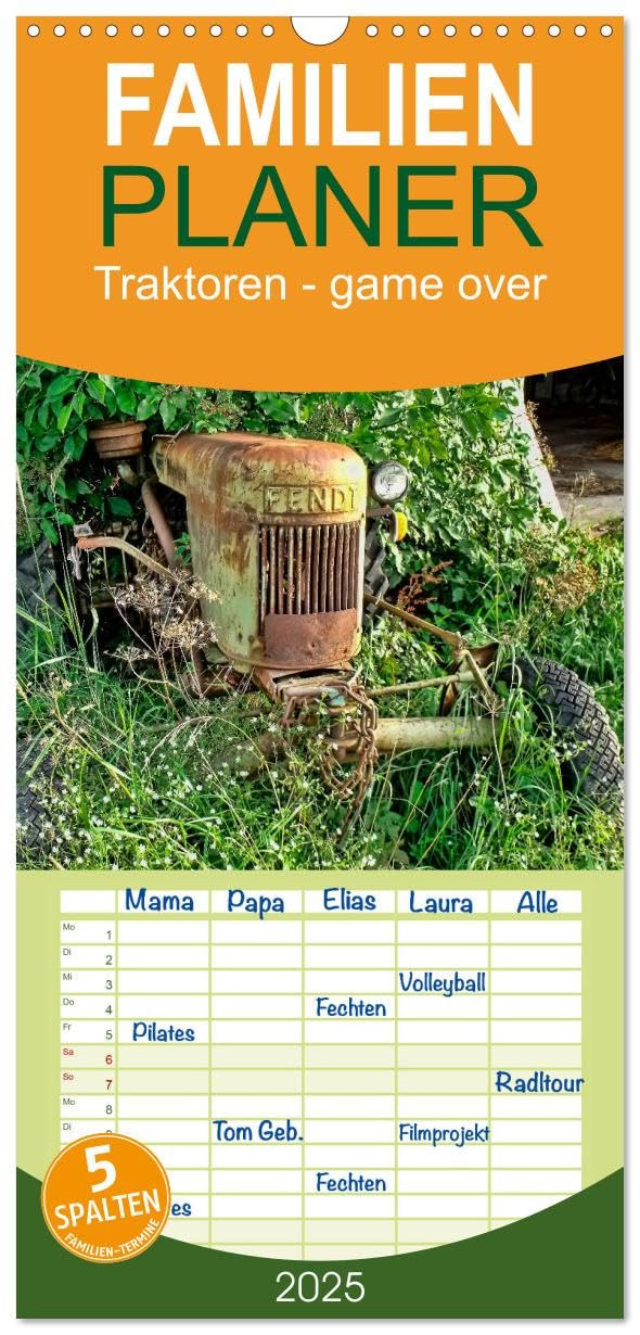 Familienplaner 2025 - Traktoren - game over mit 5 Spalten (Wandkalender, 21 cm x 45 cm), CALVENDO: Traktoren-Oldtimer, ausgedient, aber nicht im ehrenvollen Ruhestand. (CALVENDO Technologie) Contemporary literature Books