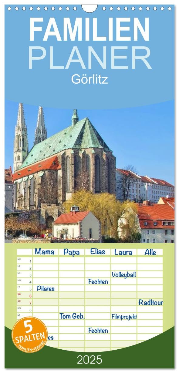 Familienplaner 2025 - Görlitz - Die Perle Niederschlesiens mit 5 Spalten (Wandkalender, 21 cm x 45 cm), CALVENDO: Die historische Altstadt von Görlitz. (CALVENDO Orte) Leisure, Home & Garden