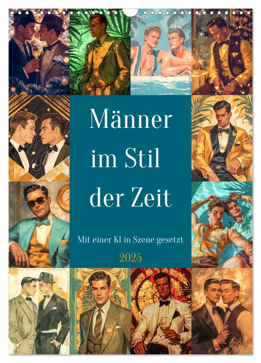 Männer im Stil der Zeit (Wandkalender 2025 DIN A3 hoch), CALVENDO Monatskalender: Unser Kalender Gentlemen der alten Schule bietet Ihnen Monat für ... Porträts Vintage-Charm (CALVENDO Menschen) Lifestyle