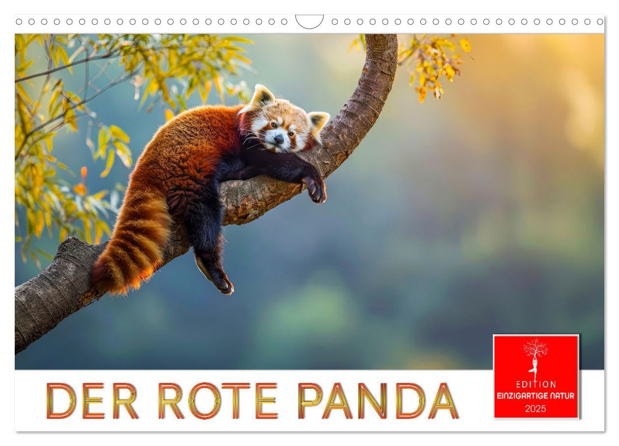 Der Rote Panda (Wandkalender 2025 DIN A3 quer), CALVENDO Monatskalender: Süßer Katzenbär zum Verlieben. (CALVENDO Tiere) Living & Furnishing