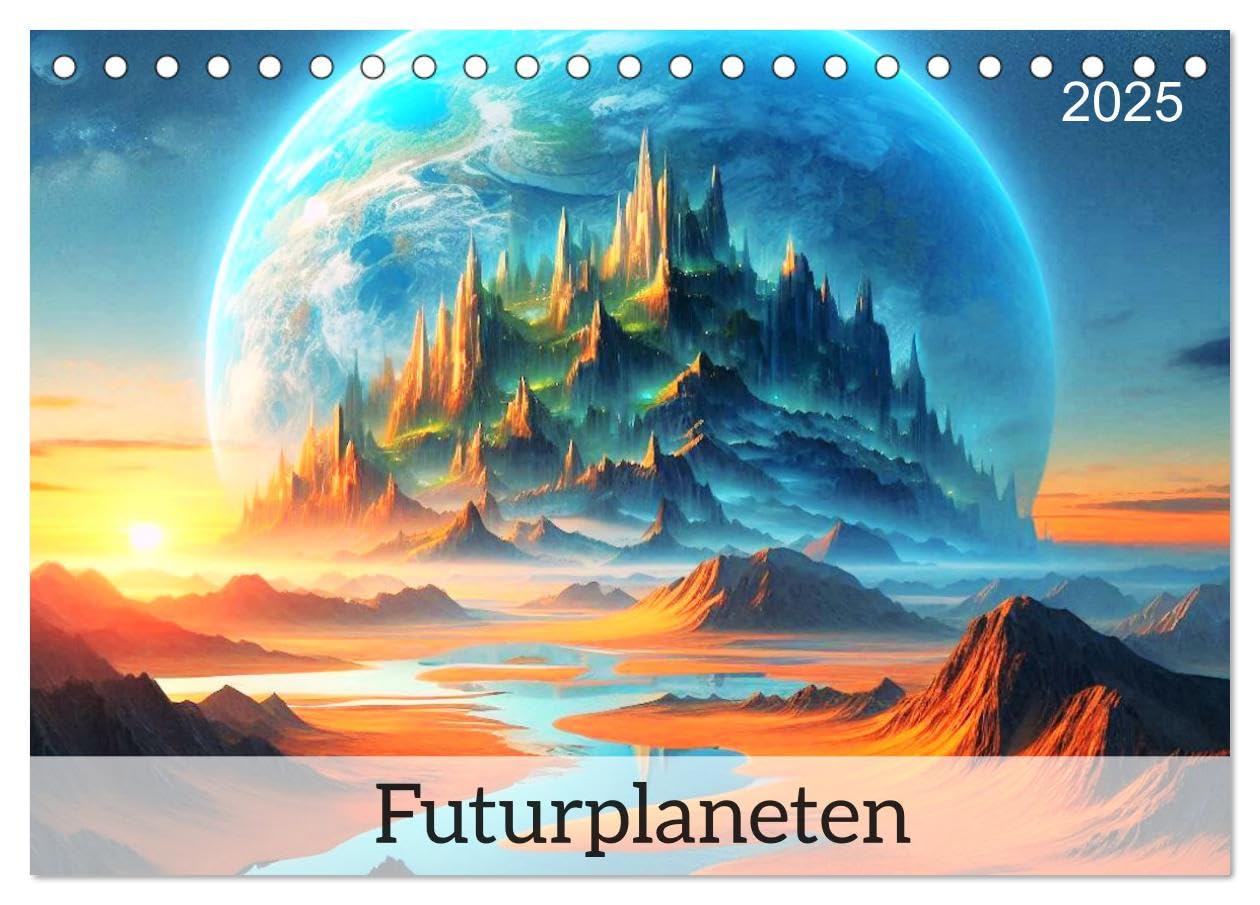 Futurplaneten (Tischkalender 2025 DIN A5 quer), CALVENDO Monatskalender: Dieser einzigartige Kalender entführt Sie in die farbenprächtigen und ... fremder Planeten. (CALVENDO Orte) Contemporary literature Books