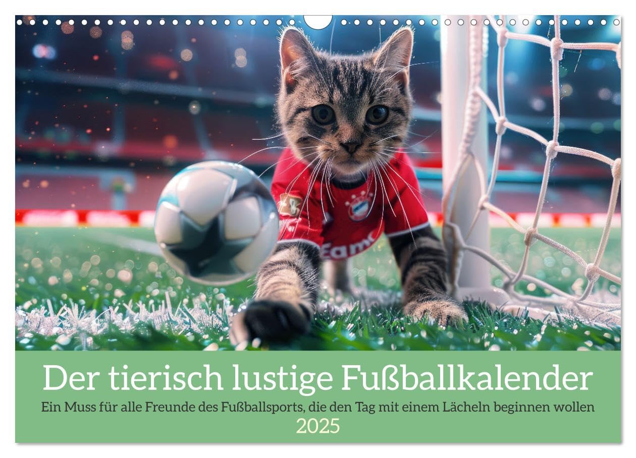Der tierisch lustige Fußballkalender (Wandkalender 2025 DIN A3 quer), CALVENDO Monatskalender: Ein muss für alle Freunde des Fußballsports, die den ... lächeln beginnen wollen (CALVENDO Spass) Leisure & Fun