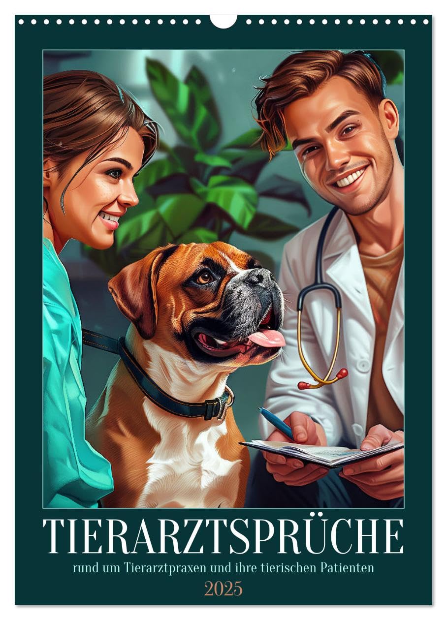 Tierarztsprüche (Wandkalender 2025 DIN A3 hoch), CALVENDO Monatskalender: Humor rund um Tierarztpraxen und ihre tierischen Patienten (CALVENDO Spass) Social Sciences